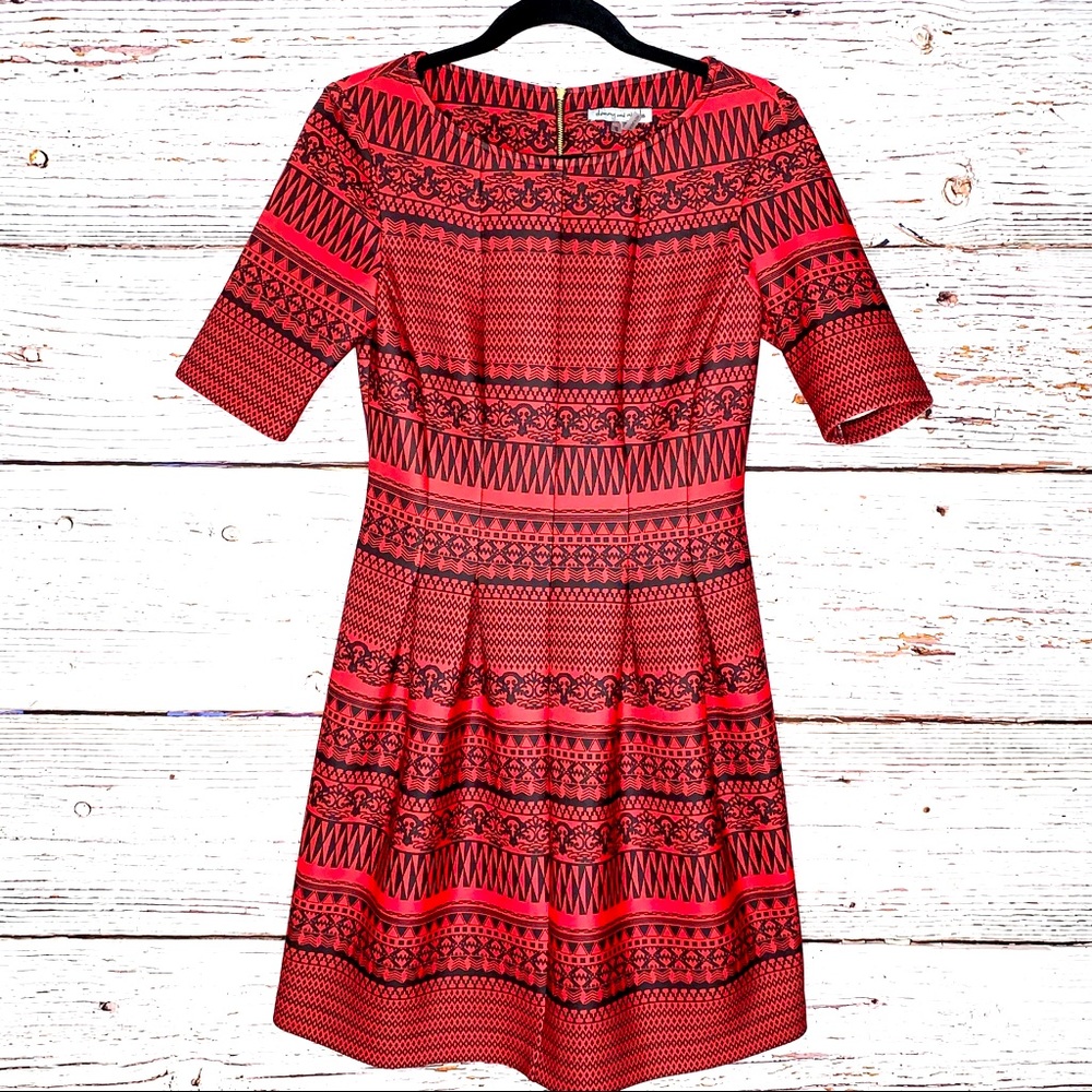 Danny & Nicole Fit And Flare Dress Red Size 8P